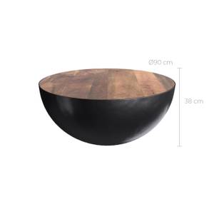 Table basse Tajy Noir - Bois massif - 90 x 38 x 90 cm