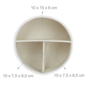 Porte-crayon rond cuir artificiel Blanc - Papier - Matière plastique - Textile - 16 x 12 x 16 cm