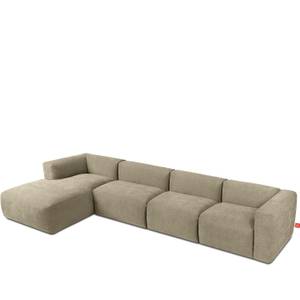 Ecksofa BUFFO 6-Sitzer Sandbraun - Breite: 377 cm - Armlehne beidseitig montierbar - Ecke davorstehend links - Ottomane davorstehend links