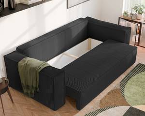 Sofa Bali Schwarz - Holzwerkstoff - 255 x 59 x 105 cm