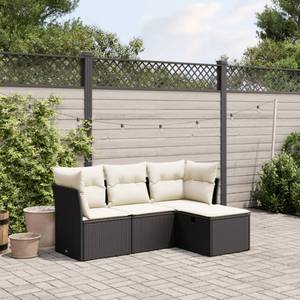 Gartensitzgruppe K4083(4-tlg) Schwarz - Massivholz - 69 x 62 x 62 cm