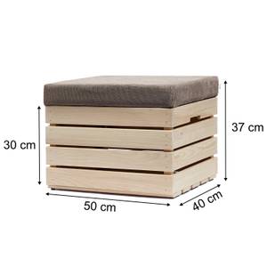 Coffre-Siège en Bois NATURE  lot de 2 Beige