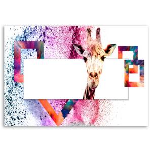 Leinwandbild Giraffe Tier Bunt Abstrakt 120 x 80 cm