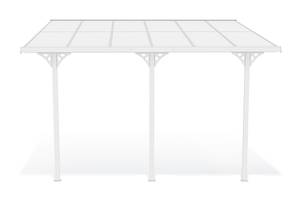 Pergola/Carport KLEO adossé Blanc - Largeur : 400 cm