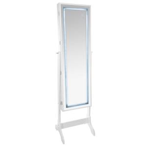 LED-Schmuckschrank Weiß - Keramik - 15 x 126 x 42 cm