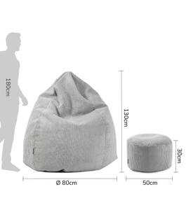 Sitzsack mit Hocker Der Tagträumer Grau