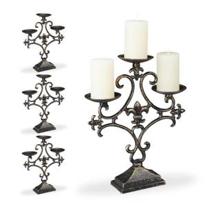 4x Chandeliers trois bras bronze Noir - Doré