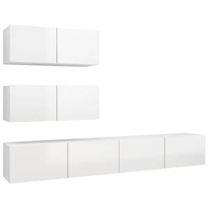 TV-Schrank 4er Set D299 Weiß - Holzwerkstoff - 30 x 30 x 80 cm