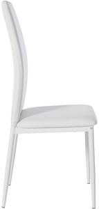 chaise salle à manger Savino Lot de 4 Blanc - Cuir synthétique