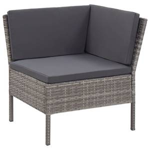 Garten-Lounge-Set Grau - Metall - Polyrattan - 60 x 35 x 60 cm