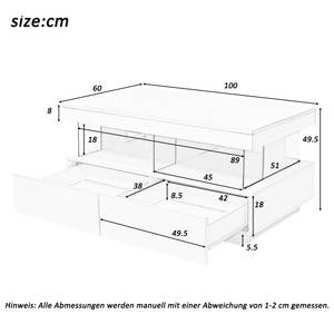 LED Couchtisch Ourea Ⅱ Schwarz