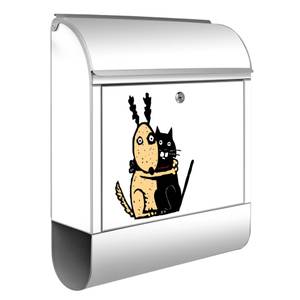 Briefkasten Stahl Beste Freunde Immer Grau - Metall - 38 x 46 x 13 cm