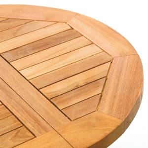 Beistelltisch Hocker Tisch klappbar Teak Braun - Naturfaser - 40 x 51 x 7 cm
