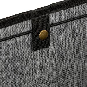 Panier de rangement en bambou Noir - Blanc - Bambou - Métal - Textile - 31 x 20 x 31 cm