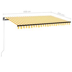 Auvent rétractable 3007205-2 Jaune - 450 x 1 x 350 cm