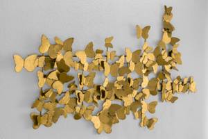 Wanddeko Metall Butterfly Spot Gold - Metall - 104 x 63 x 5 cm