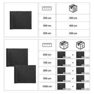Sichtschutz Grau - Kunststoff - 80 x 1 x 1000 cm