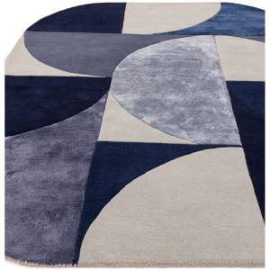 Tapis de salon moderne en laine LAVO Bleu - 160 x 230 cm