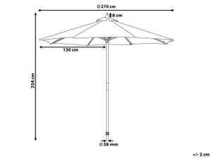 Parasol droit TOSCANA Beige - Crème - Doré - Chêne foncé