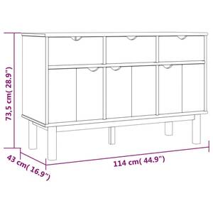 Sideboard DE4550 Grau - Holzwerkstoff - 114 x 74 x 43 cm