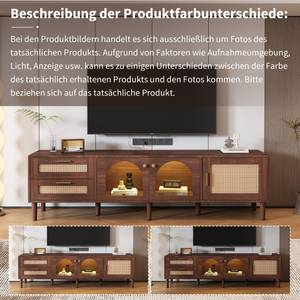 TV-Lowboard Coeus Ⅲ Braun - Holzwerkstoff - Metall - Polyrattan - 40 x 50 x 180 cm