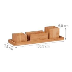 Schreibtisch Organizer Set 4-teilig Braun - Bambus - 31 x 5 x 9 cm