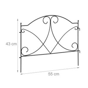 6-tlg. Beetzaun aus Metall Schwarz - Metall - 55 x 43 x 1 cm