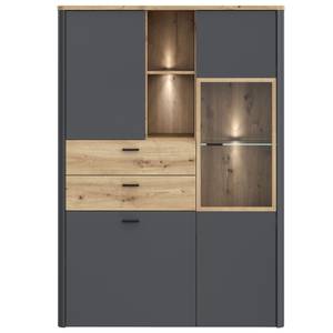 Wohnzimmer Leone 30 (3-teilig) LED Grau - Holzwerkstoff - 297 x 160 x 42 cm