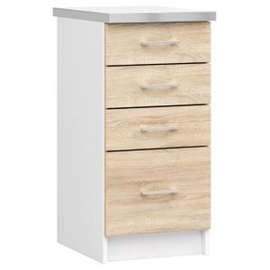 Küchenschrank LIMA 40 4S Braun - Weiß - Holzwerkstoff - 40 x 82 x 45 cm