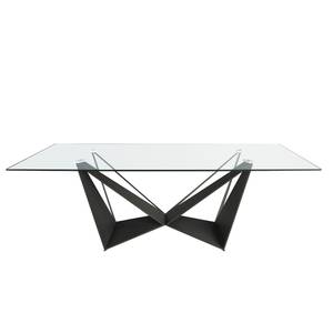 Rechteckiger Glas-Esstisch Weiß - Metall - 240 x 75 x 120 cm