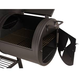 Smoker YUMA mit 3er Set Roste Schwarz - Metall - 170 x 145 x 80 cm