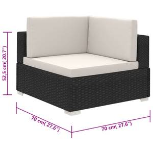 Gartenmöbel Set 296252 (8-teilig) Schwarz - Polyrattan - 74 x 26 x 74 cm