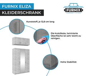 Schrank Eliza 3D GR Spiegel+ Nebenstelle Grau