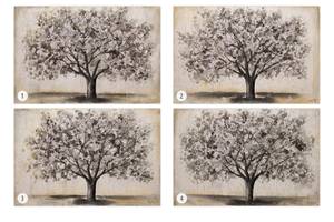 Acrylbild handgemalt Wurzeln des Lebens Beige - Schwarz - Massivholz - Textil - 120 x 80 x 4 cm