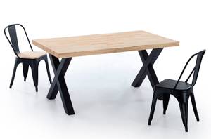 Table à manger fixe X-LOFT bois de chêne Marron - Bois manufacturé - 90 x 76 x 160 cm