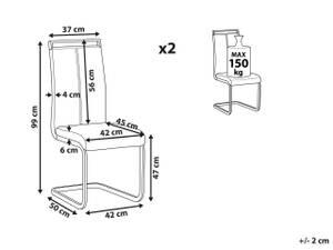 Esszimmerstuhl GREEDIN 2er Set Grau - Silber