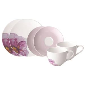 Kaffee-Set Rose Garden 6-teilig Pink - Weiß - Ton - Porzellan - 25 x 13 x 29 cm