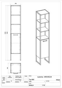 Hochschrank BROOKLIN HC35 1D Beige - Holzwerkstoff - 35 x 185 x 33 cm