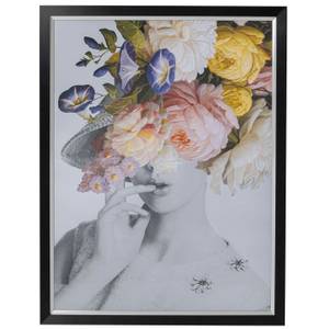 Affiche encadrée femme fleurs pastel Papier - 117 x 154 x 4 cm