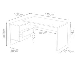 Schreibtisch Greensboro Braun - Holzwerkstoff - 108 x 73 x 145 cm
