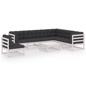 Garten-Lounge-Set (8-teilig) 3009826-2 Anthrazit - Weiß