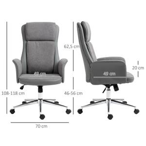 Bürostuhl mit Wippfunktion 921-599CG Grau - Textil - 72 x 118 x 65 cm