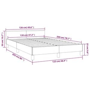 Bettgestell mit Kopfteil 3016044-2 Braun - Grau - Steingrau - Breite: 123 cm