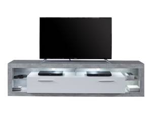 Rock TV Tisch Grau - Holz teilmassiv - 200 x 48 x 44 cm
