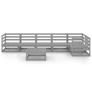 Garten-Lounge-Set (7-teilig) 3009932-1 Grau - Massivholz - Holzart/Dekor - 70 x 30 x 70 cm