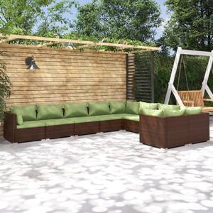 Salon de jardin 3013639-7 (lot de 9) Marron - Vert