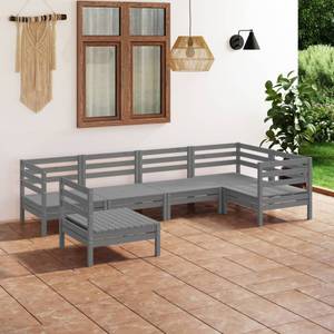 Garten-Lounge-Set Grau - Massivholz - Holzart/Dekor - 64 x 63 x 64 cm