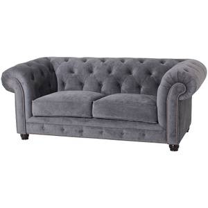 Orleans Sofa 2-Sitzer Grau - Textil - Holz teilmassiv - 196 x 77 x 100 cm