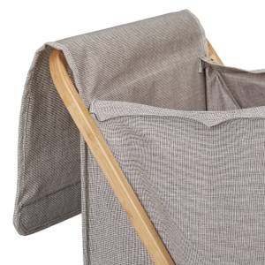 Panier à linge en tissu et bambou Marron - Gris - Bambou - Textile - 45 x 60 x 39 cm