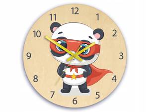 Wanduhr PANDA Braun - Holzwerkstoff - 30 x 30 x 4 cm